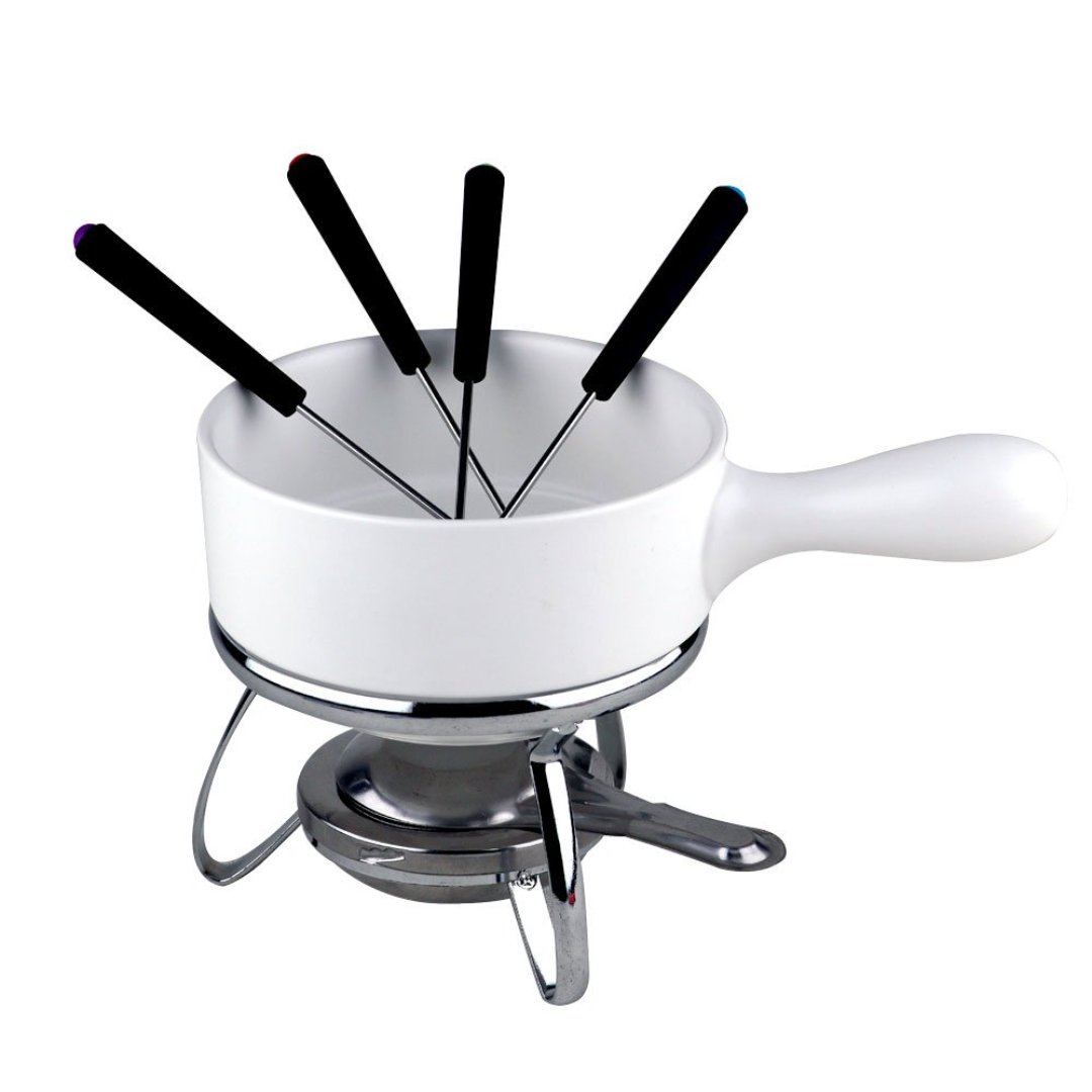 Fotografia para o produto Aparelho de fondue 07 pecas em ceramica P14,5xL24xA19cm cor branca