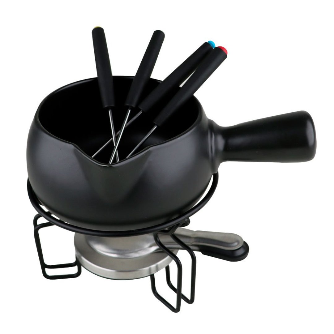 Fotografia para o produto Aparelho de fondue 07 pecas para queijo em ceramica P15xL23xA19cm cor preta