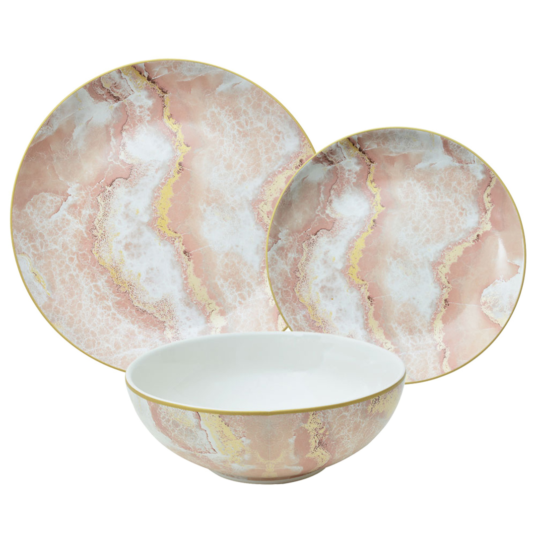 Imagem ilustrativa para Aparelho de jantar em faiança 18 peças cor rosa