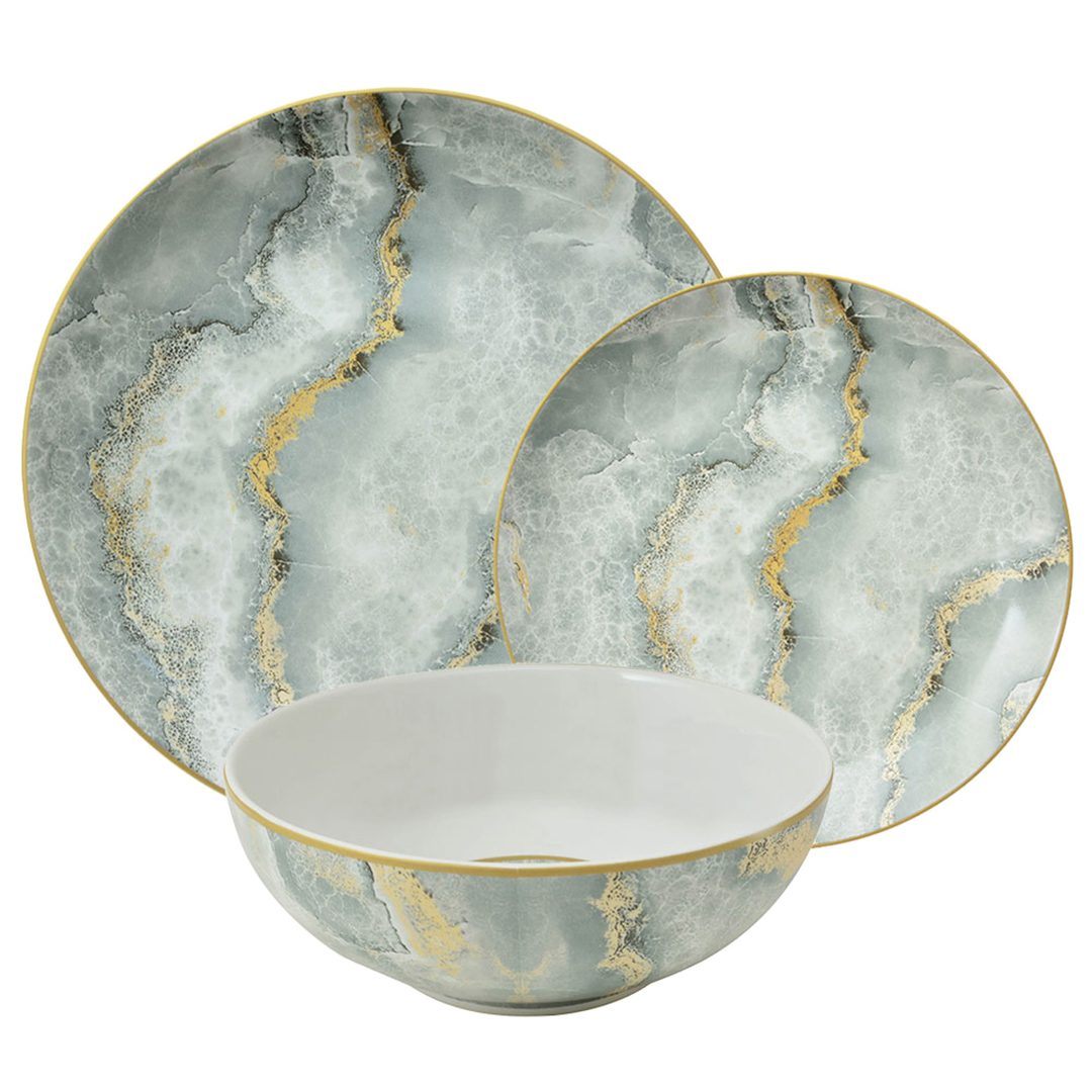 Imagem ilustrativa para Aparelho de jantar em faiança 18 peças cor cinza