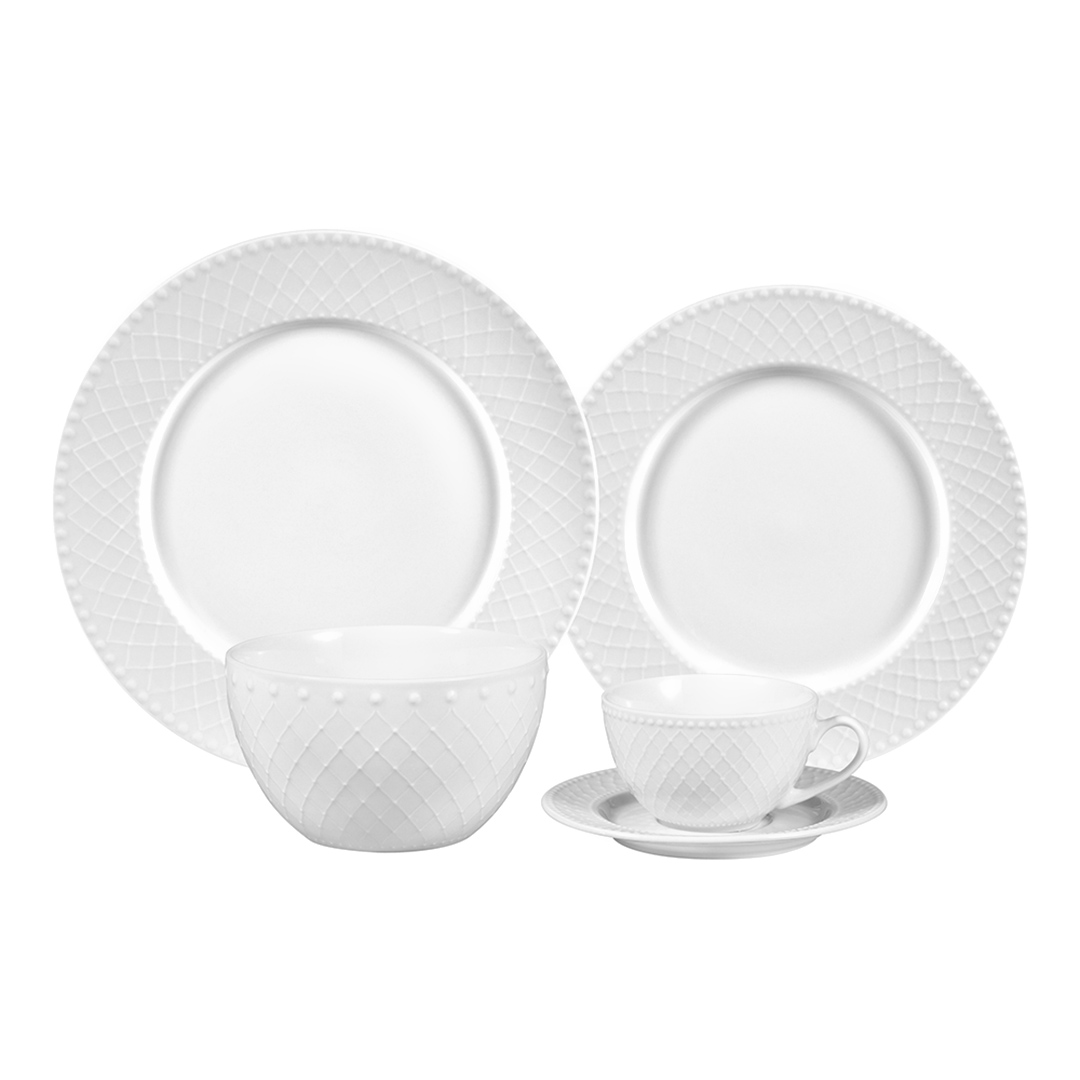 Imagem ilustrativa para Aparelho de jantar em porcelana 30 peças cor branca