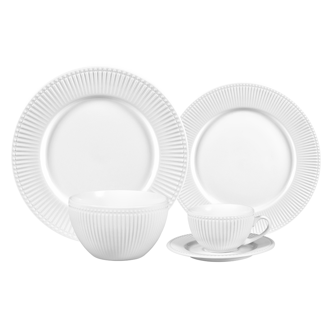 Imagem ilustrativa para Aparelho de jantar em porcelana 30 peças cor branca