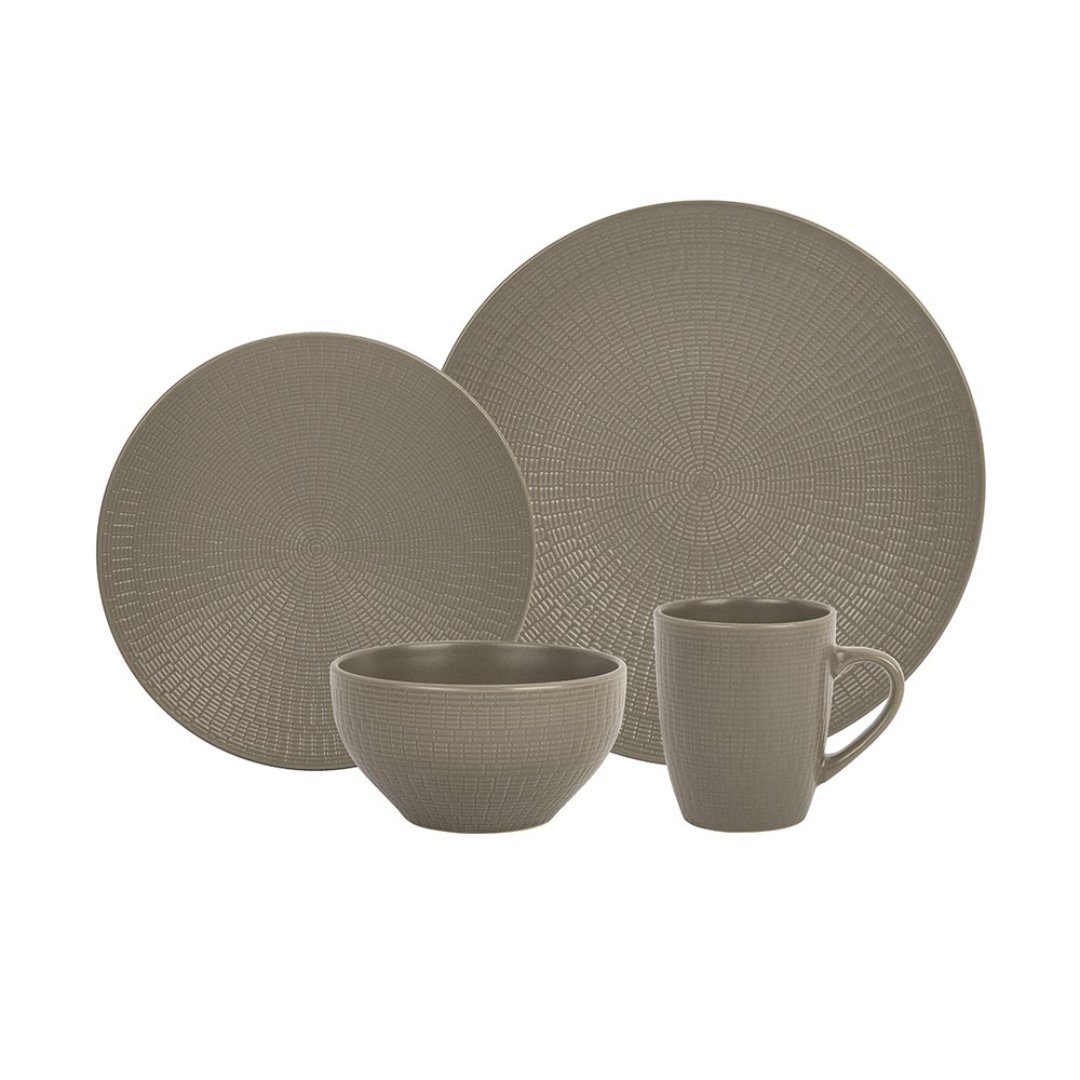 Imagem ilustrativa para Aparelho de jantar em cerâmica 24 peças cor taupe