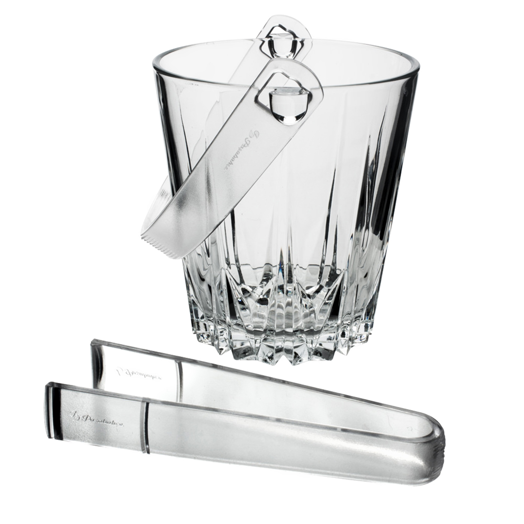 Imagem ilustrativa para Balde de gelo em vidro com pinça acrílica 800ml