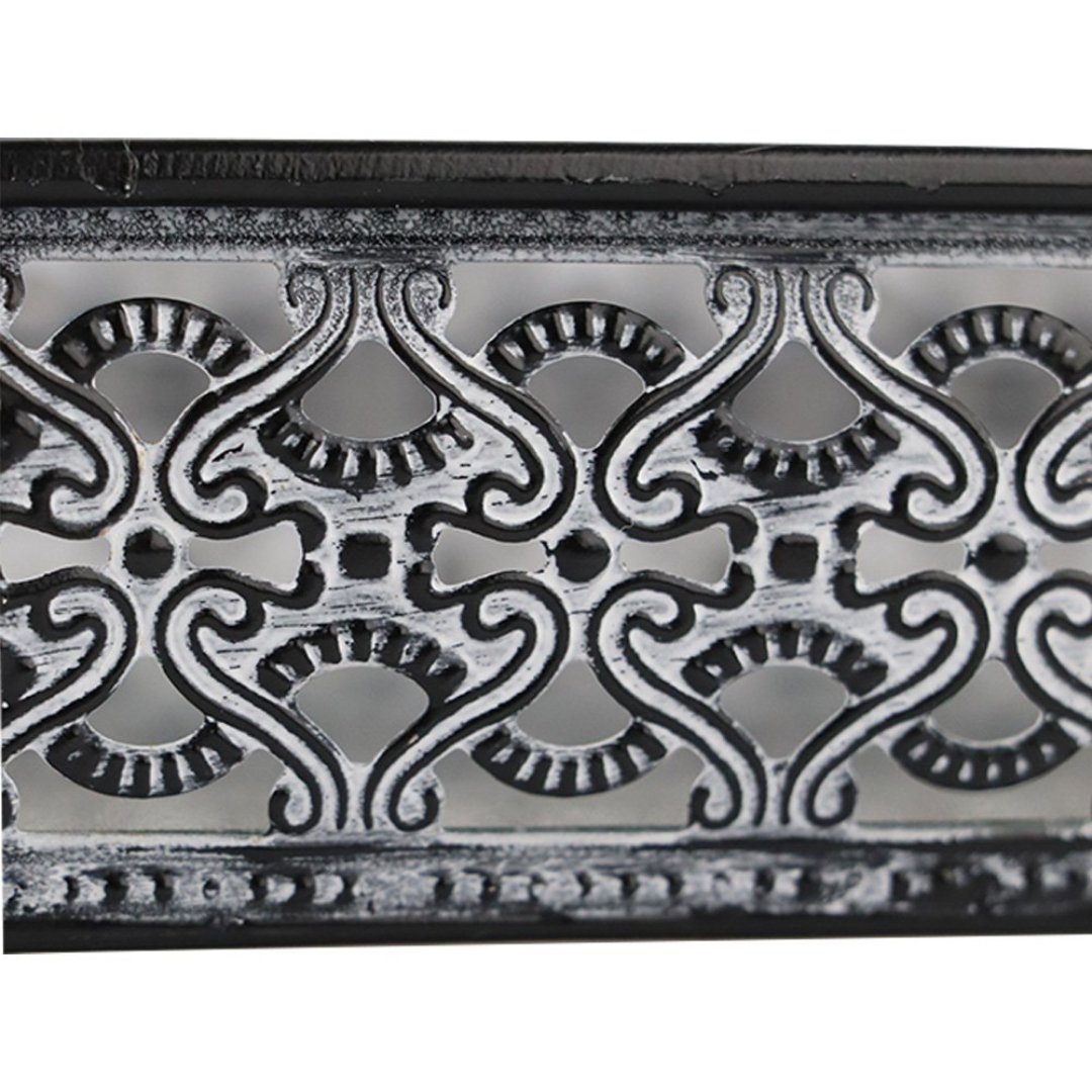 Fotografia para o produto Bandeja retangular em ferro com espelho e alça L39,5xP27xA9cm cor prata