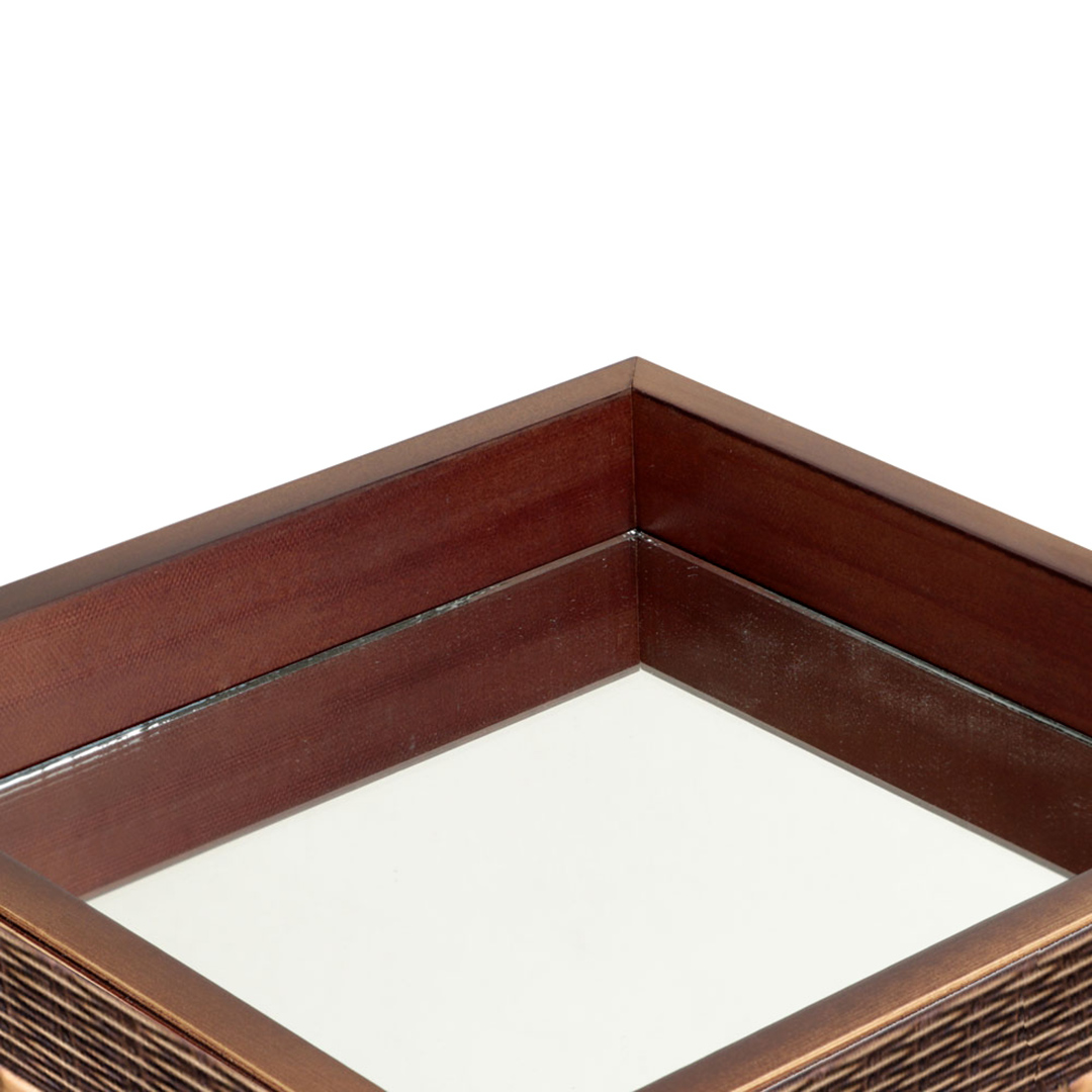 Fotografia para o produto Bandeja quadrada de madeira com espelho L27xP27xA5cm