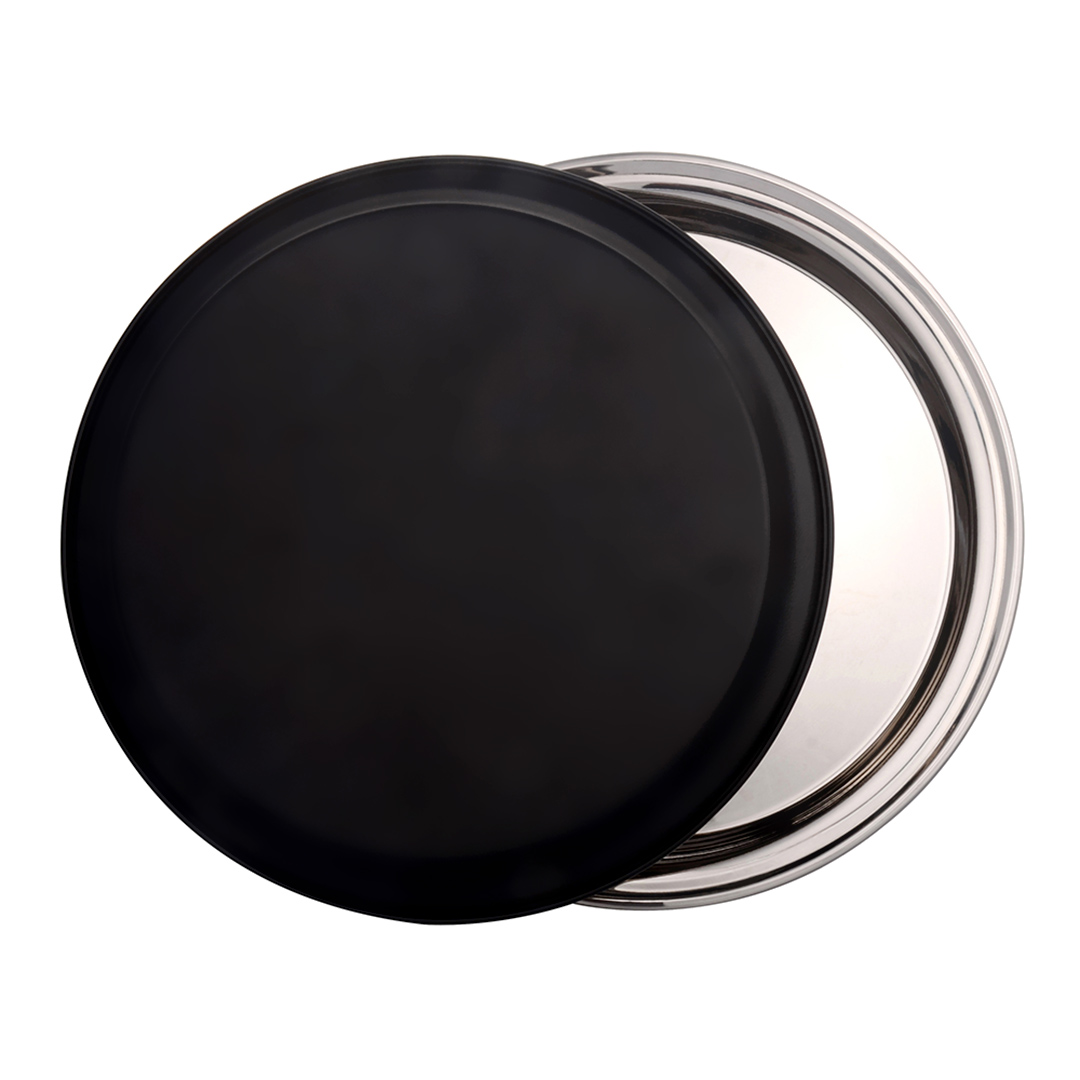 Imagem ilustrativa para Bandeja redonda em aço inox Ø35xA2,8cm cor preta