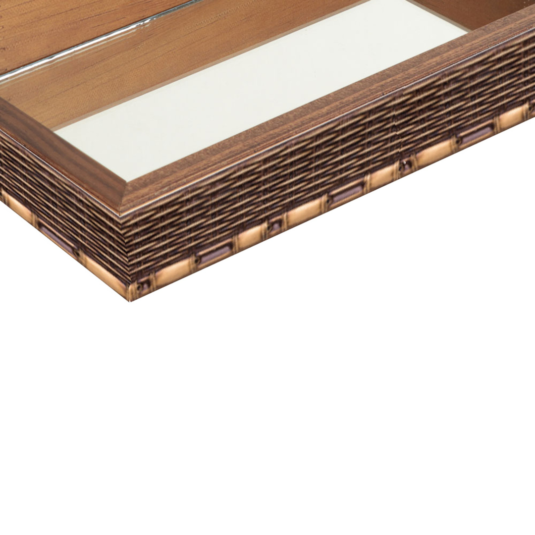 Fotografia para o produto Bandeja retangular de madeira com espelho L29xP18x5cm