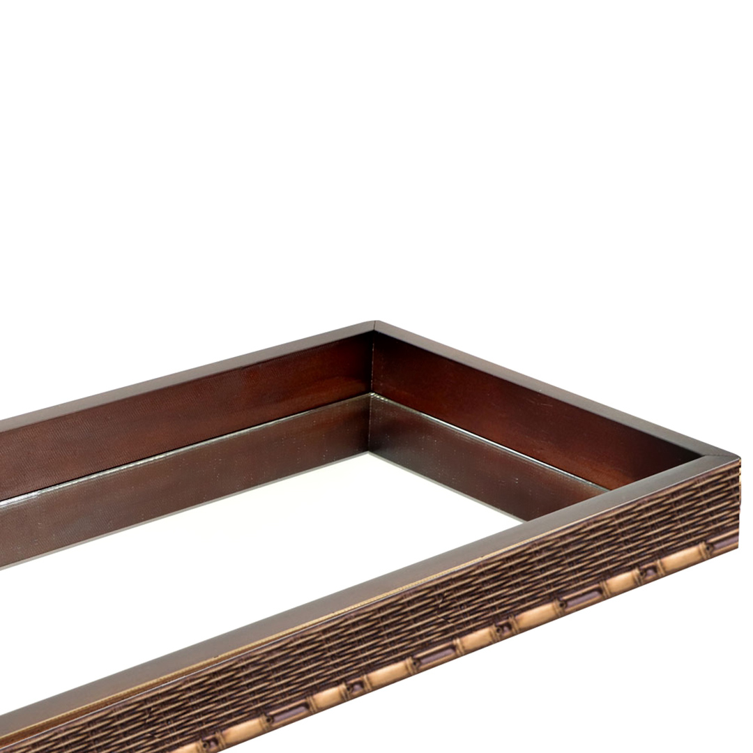 Fotografia para o produto Bandeja retangular de madeira com espelho L60xP35xA5cm