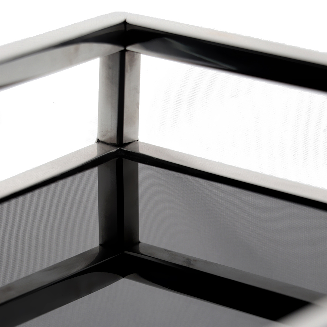 Fotografia para o produto Bandeja retangular em aço inox e vidro L35xP20xA5cm