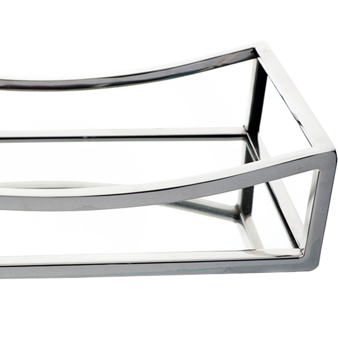 Fotografia para o produto Bandeja retangular em aço inox espelhada L30xP17x8cm