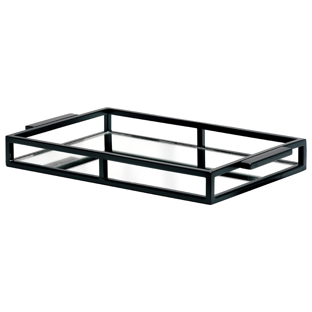 Fotografia para o produto Bandeja retangular em aco inox espelhada L45xP26xA5cm cor preta Fotografia para o produto Bandeja retangular em aco inox espelhada L45xP26xA5cm cor preta