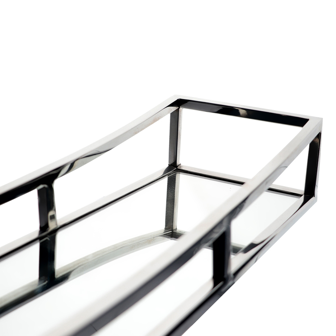 Fotografia para o produto Bandeja retangular em aço inox espelhada L60xP15xA8cm