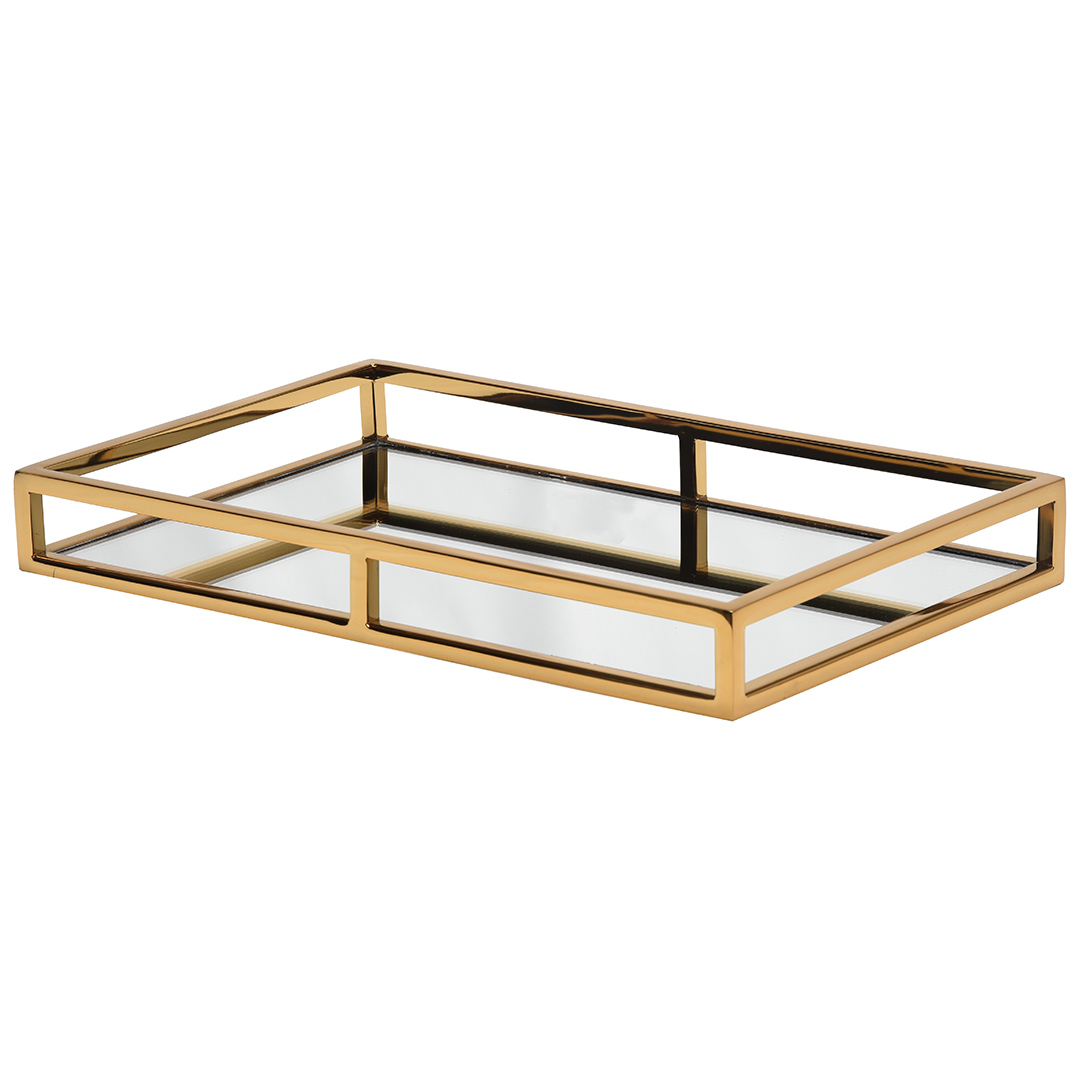 Fotografia para o produto Bandeja retangular em aço inox espelhadaL41xP26xA5cm Fotografia para o produto Bandeja retangular em aço inox espelhadaL41xP26xA5cm