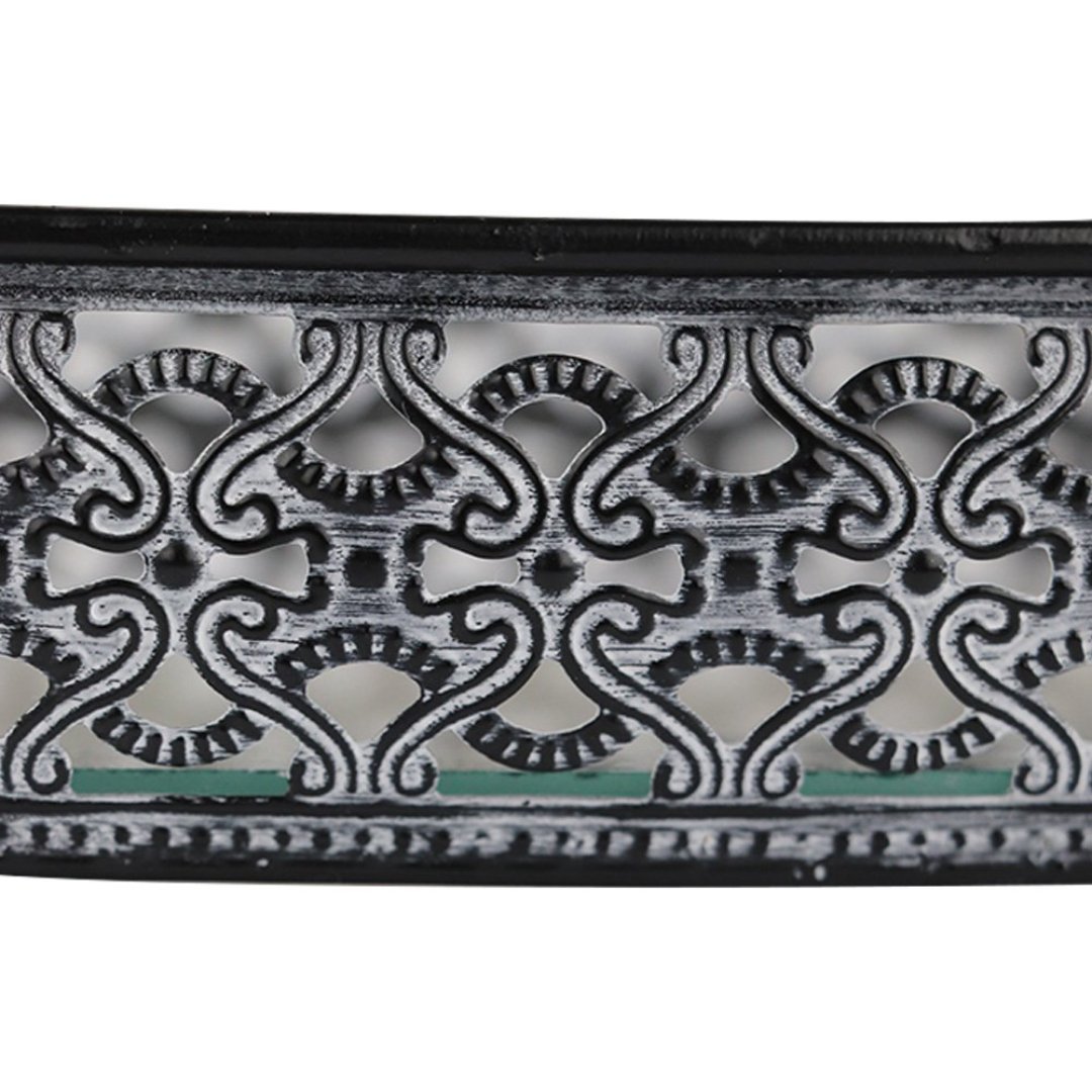 Fotografia para o produto Bandeja retangular em ferro com espelho e alça L30,5xP27,5xA9cm cor prata