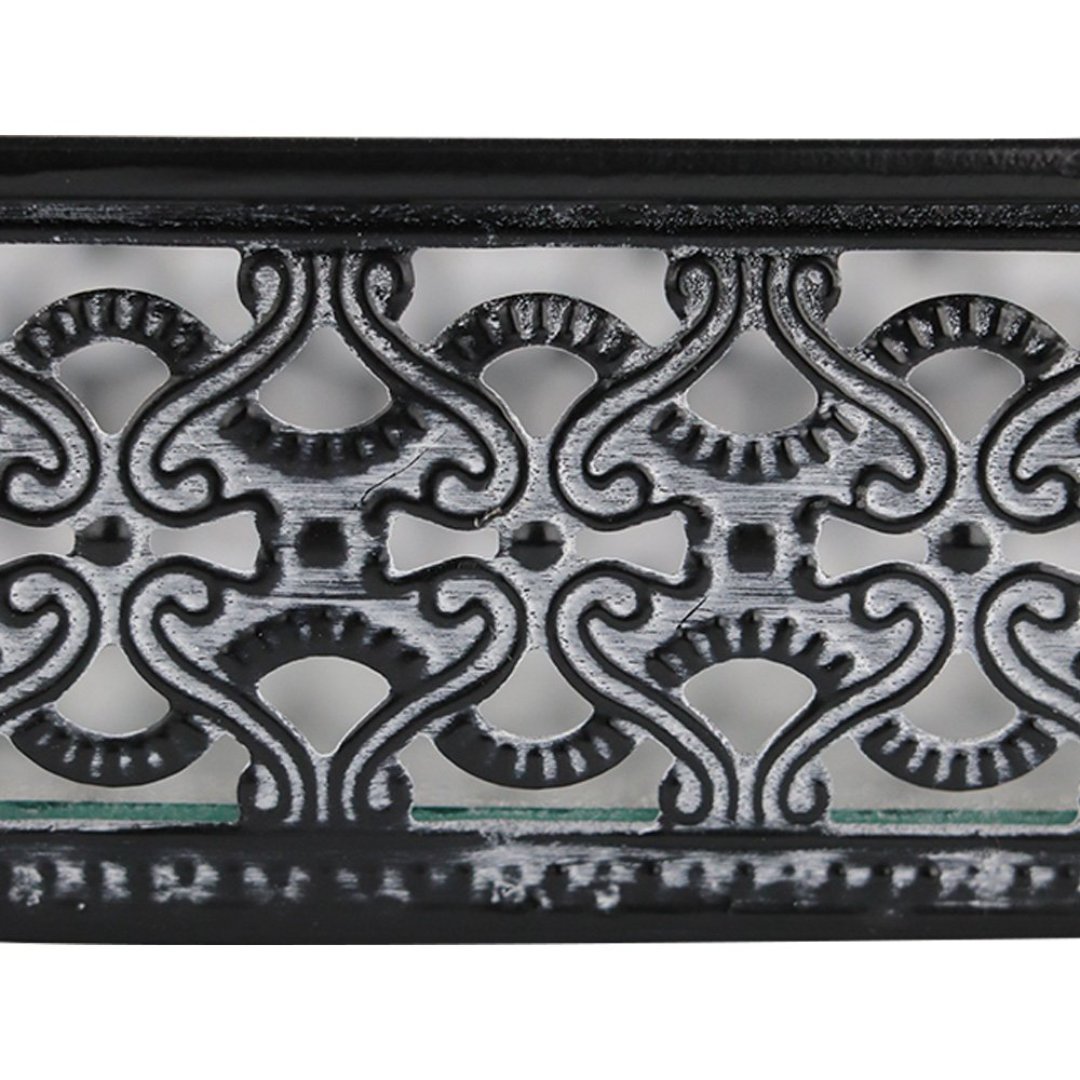 Fotografia para o produto Bandeja retangular em ferro com espelho e alça L35xP22,5xA9cm cor prata