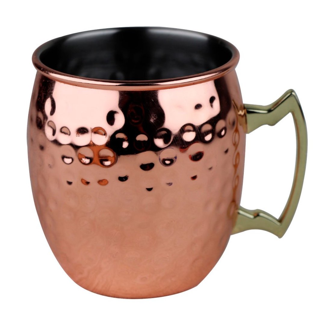 Imagem ilustrativa para (23593A) - Caneca martelada em aço inox 550ml cor cobre