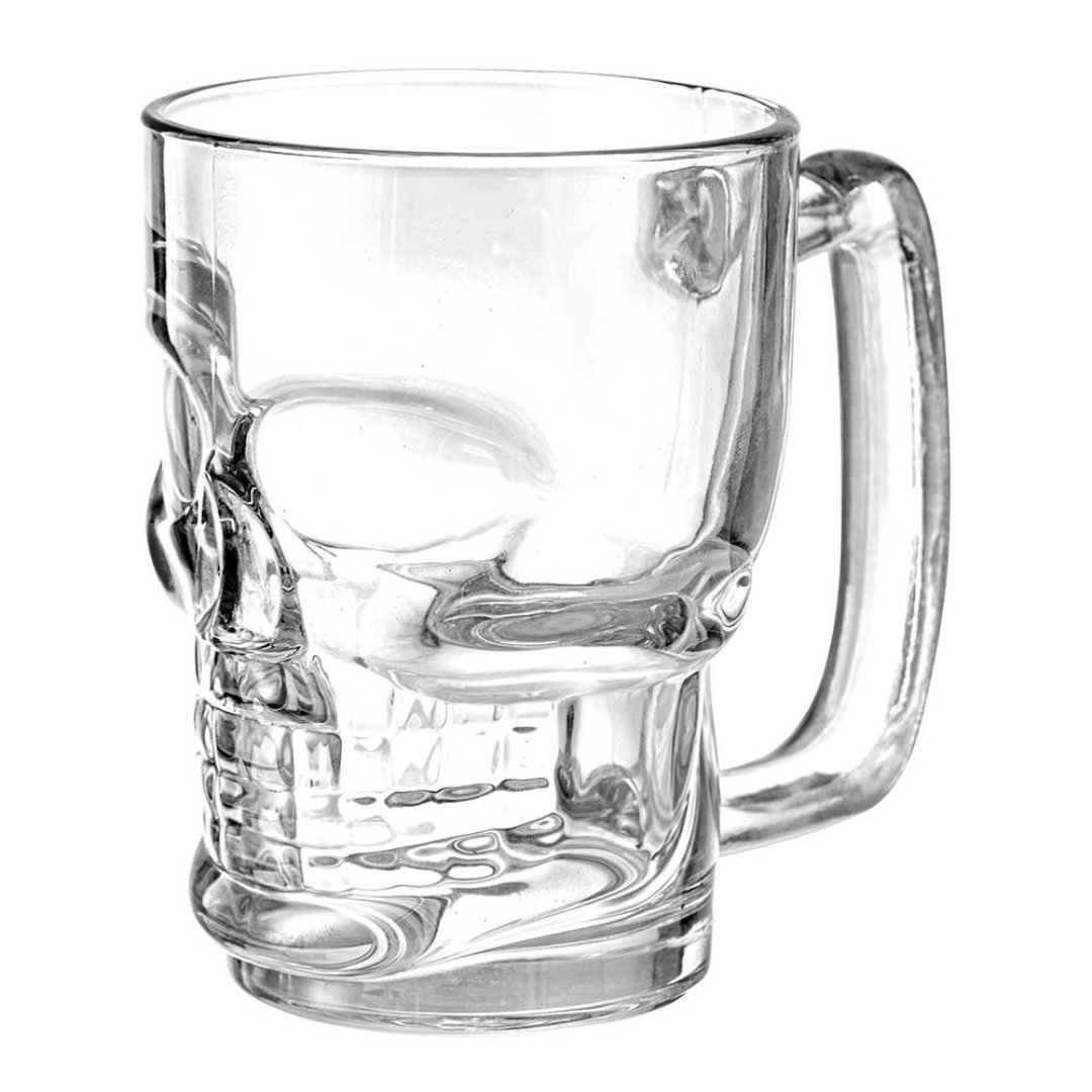 Fotografia para o produto Caneca para cerveja em vidro caveira 380ml A11,8cm