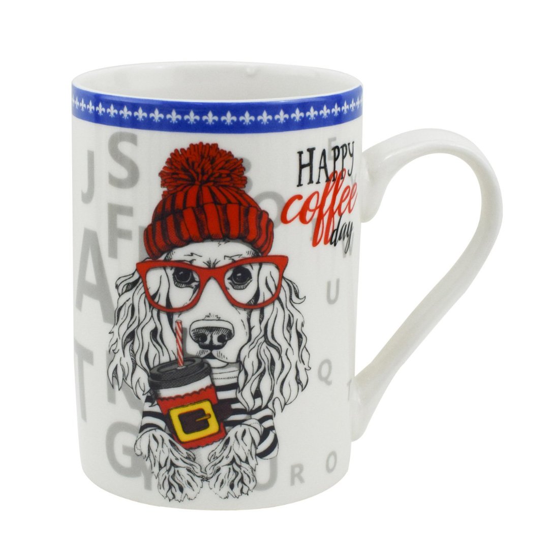 Imagem ilustrativa para Caneca Cocker Spaniel em new bone china 320ml cor branca