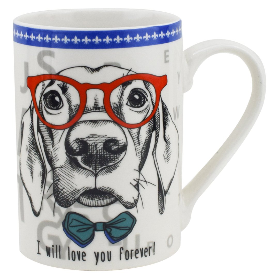 Imagem ilustrativa para Caneca Golden Retriever em new bone china 320ml cor branca