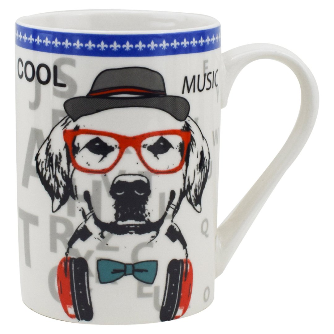 Imagem ilustrativa para Caneca Labrador em new bone china 320ml cor branca