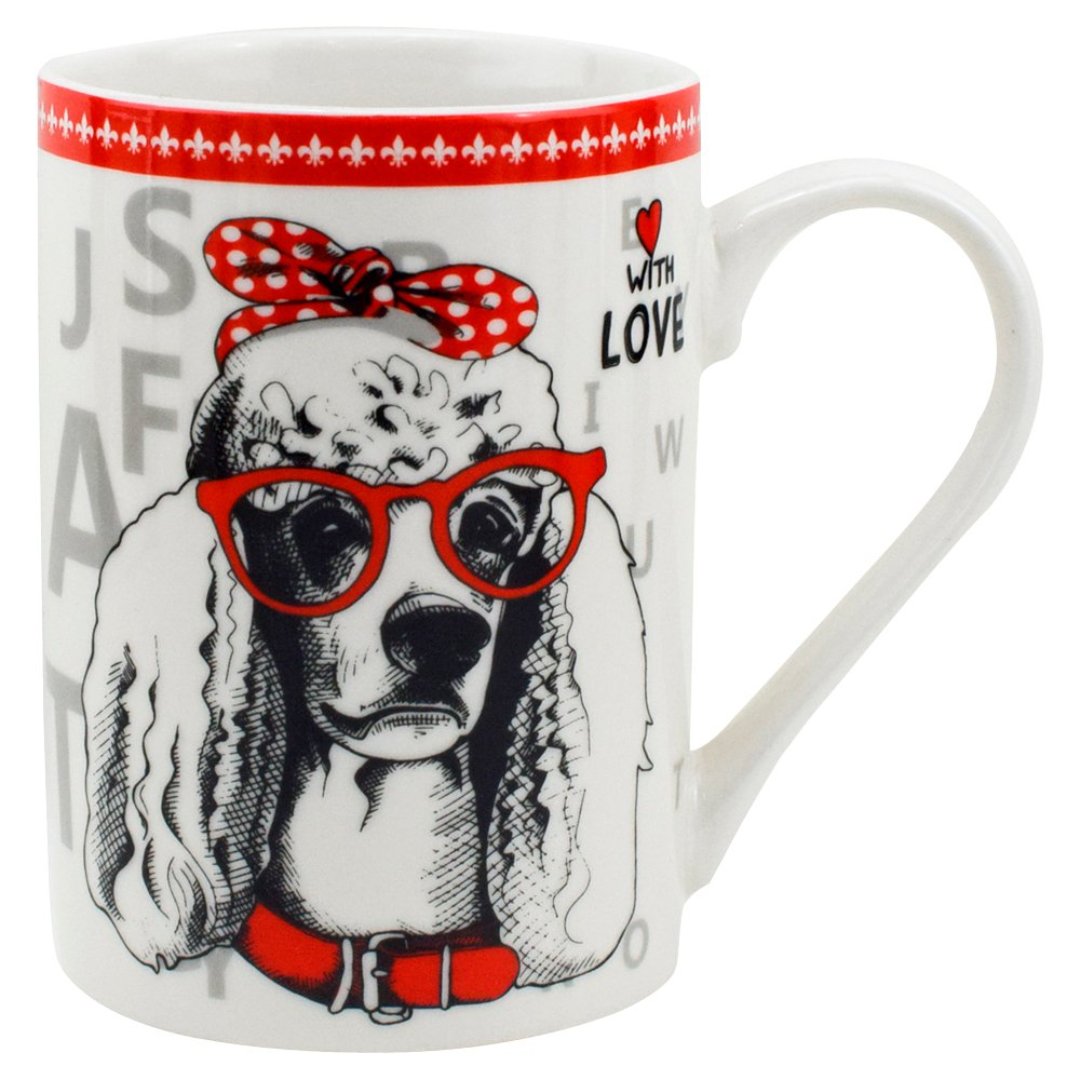 Imagem ilustrativa para Caneca Poodle em new bone china 320ml cor branca