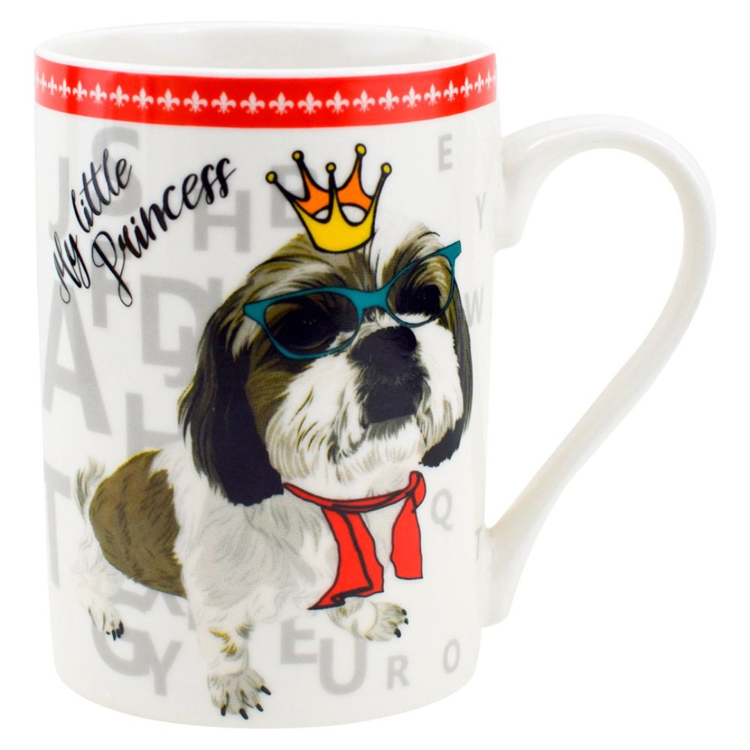 Fotografia para o produto Caneca Pet Guys Shih-Tzu em new bone china 320ml cor branca