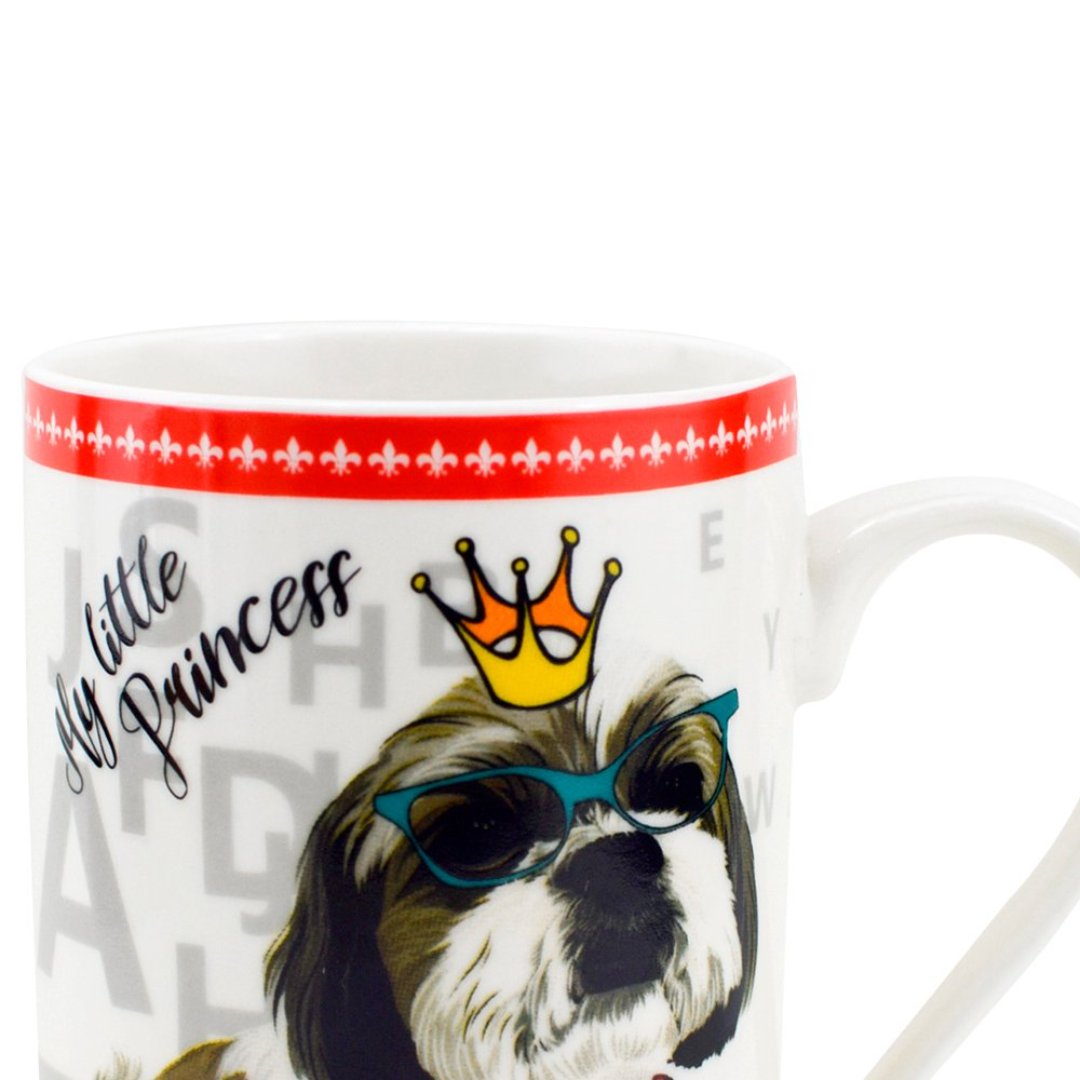 Fotografia para o produto Caneca Pet Guys Shih-Tzu em new bone china 320ml cor branca