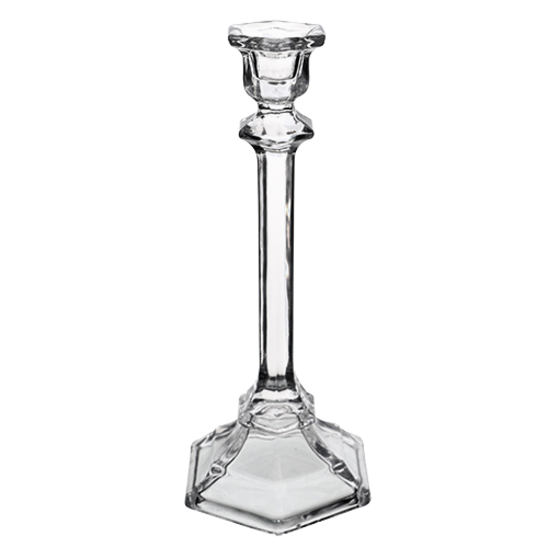 Imagem ilustrativa para Castiçal em cristal ecológico L10,5xP9,5xA23,5cm