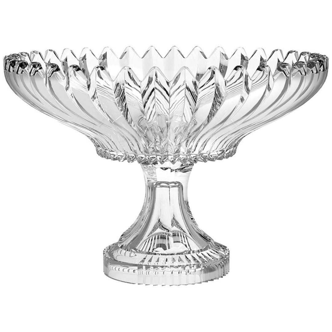 Imagem ilustrativa para Centro de mesa em vidro com pé Ø29,5xA20cm