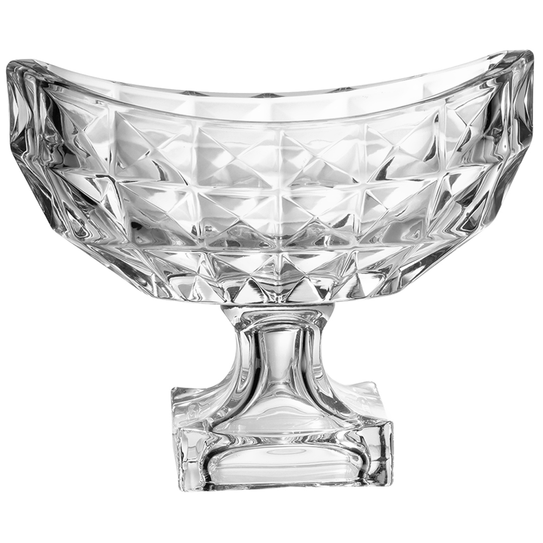 Fotografia para o produto Centro de mesa canoa com pé em cristal ecológico L27xP15xA23cm Fotografia para o produto Centro de mesa canoa com pé em cristal ecológico L27xP15xA23cm