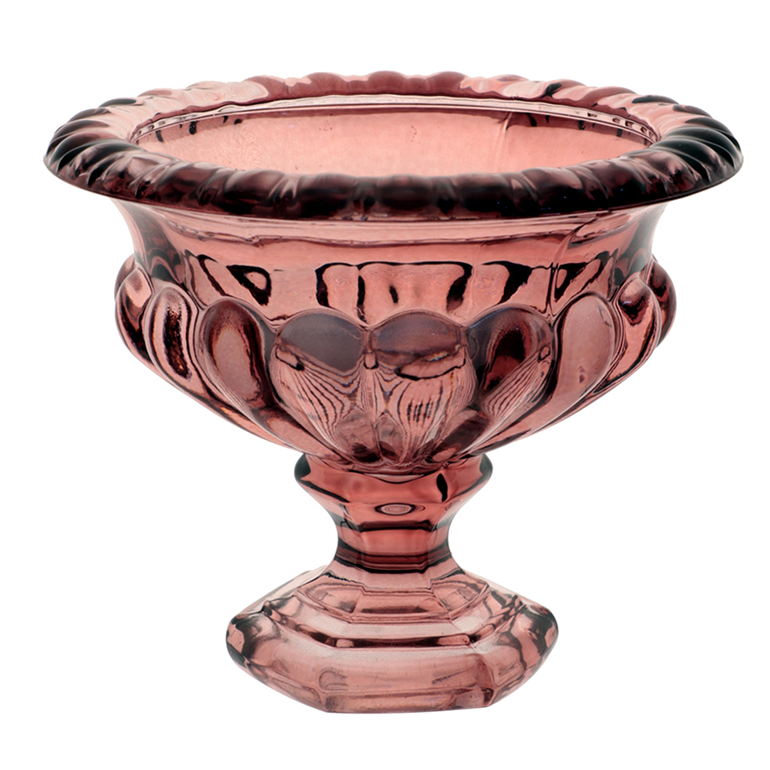 Imagem ilustrativa para Centro de mesa em cristal ecológico com pé Ø13xA11cm cor rosa