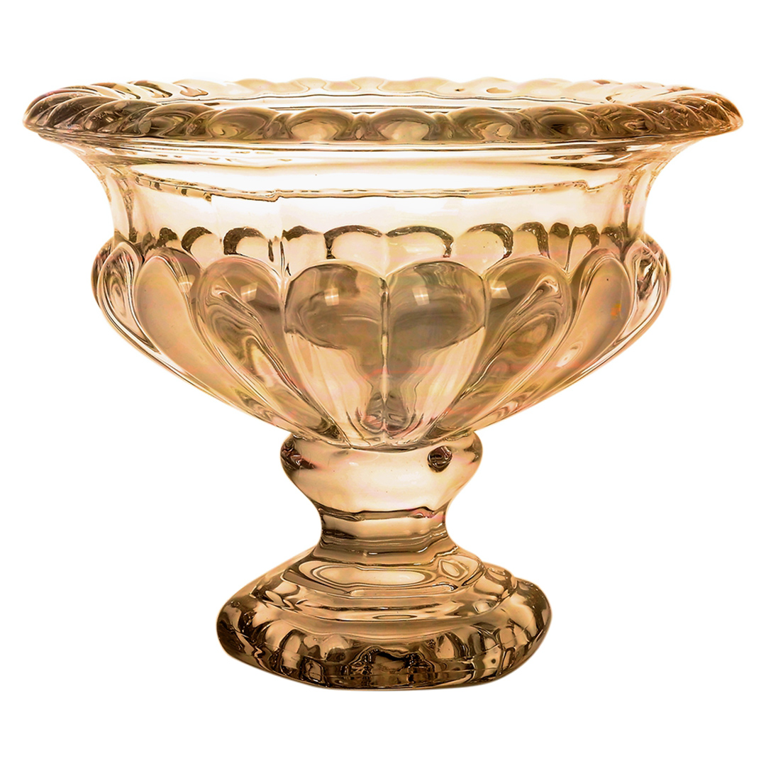 Imagem ilustrativa para Centro de mesa em cristal ecológico com pé Ø13xA11cm cor âmbar luster