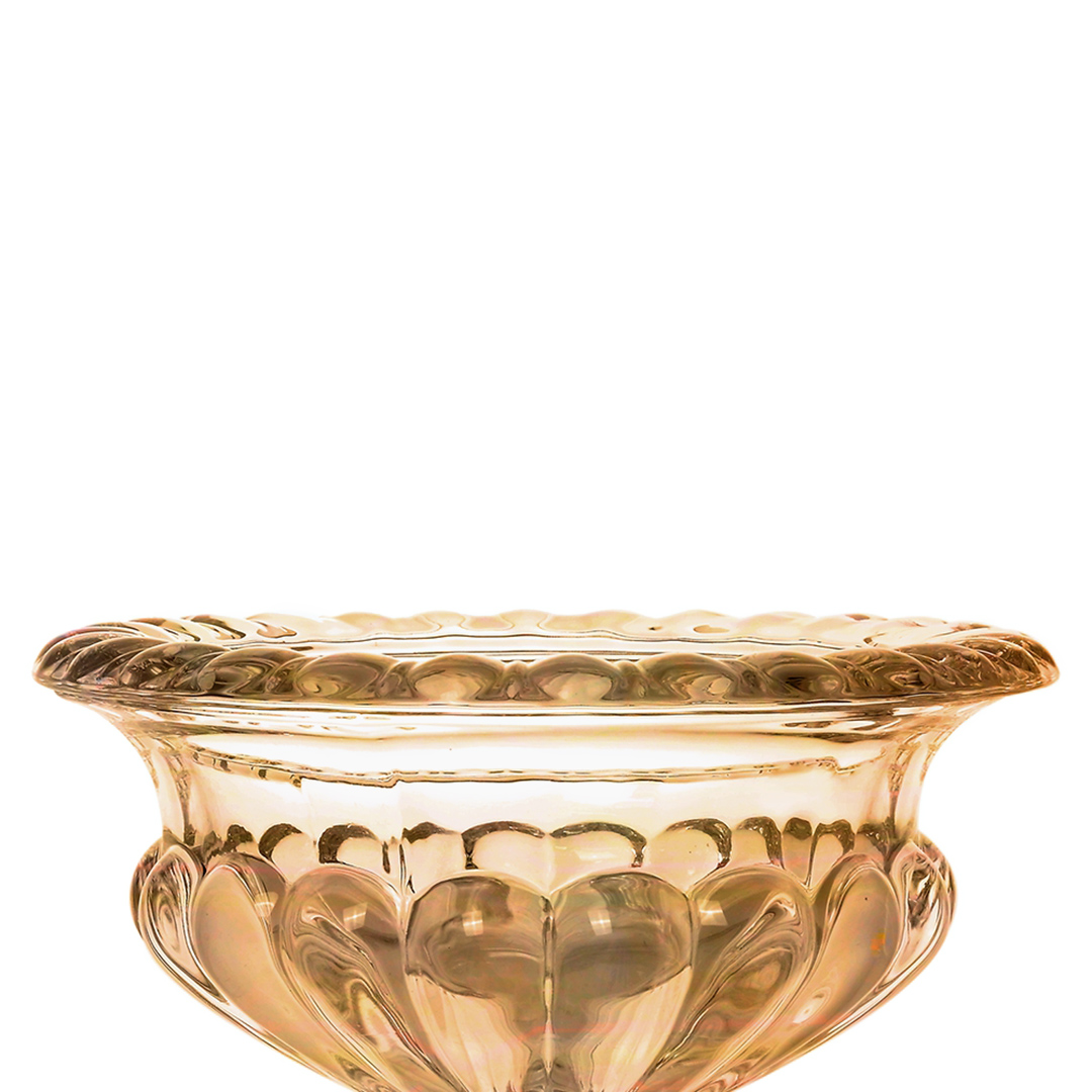 Fotografia para o produto Centro de mesa com pé em cristal ecológico Ø13xA11cm cor âmbar