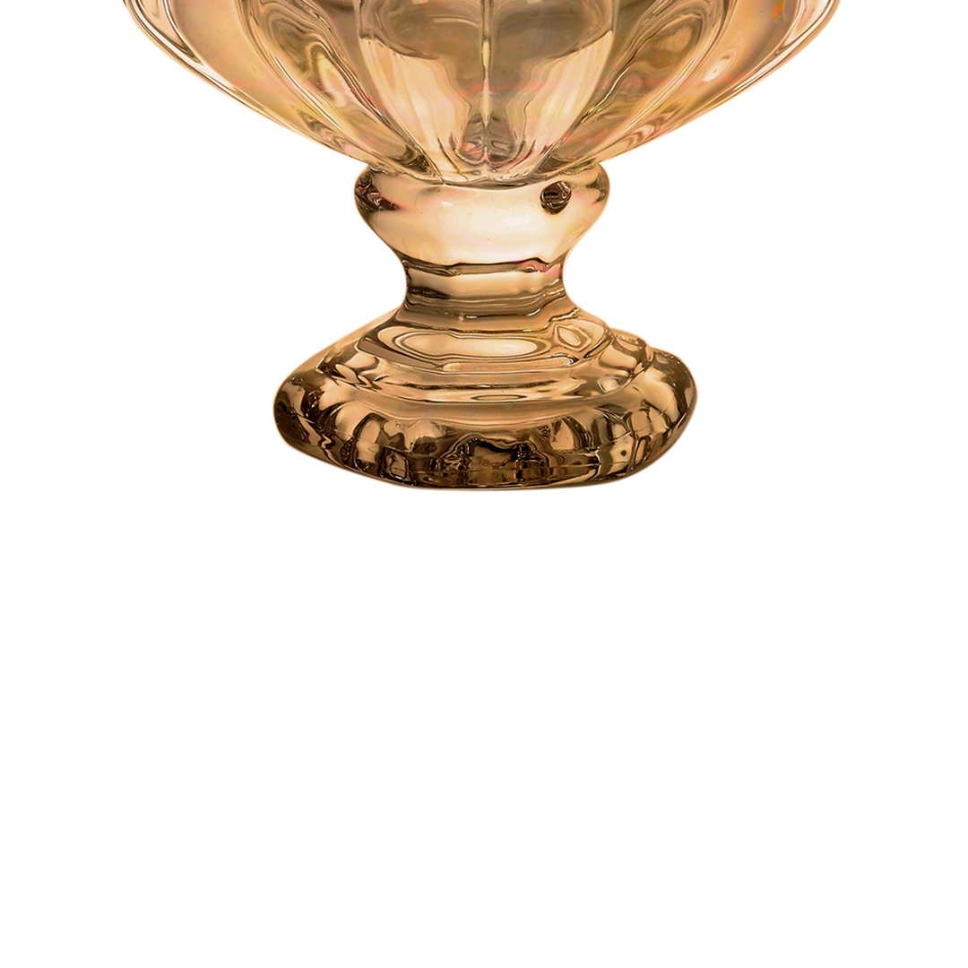 Fotografia para o produto Centro de mesa com pé em cristal ecológico Ø13xA11cm cor âmbar