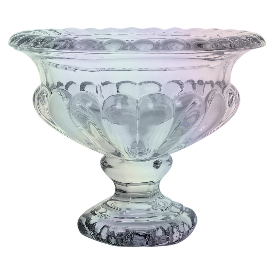 Imagem ilustrativa para Centro de mesa em cristal ecológico com pé Ø13xA11cm cor furta-cor