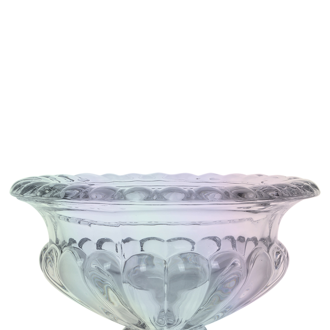 Fotografia para o produto Centro de mesa com pé em cristal ecológico Ø13xA11cm cor furta-cor