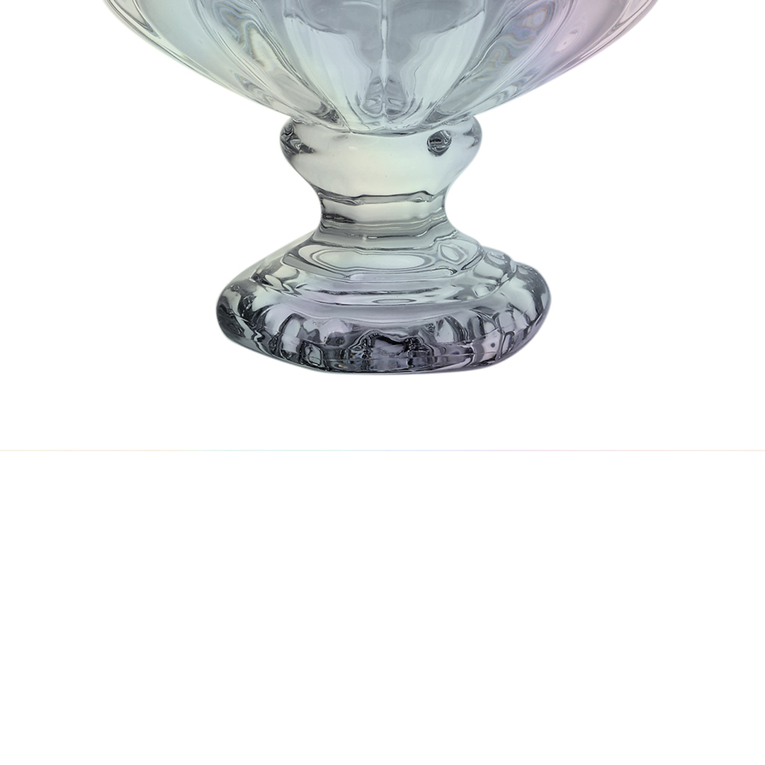 Fotografia para o produto Centro de mesa com pé em cristal ecológico Ø13xA11cm cor furta-cor