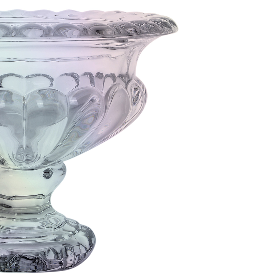 Fotografia para o produto Centro de mesa com pé em cristal ecológico Ø13xA11cm cor furta-cor