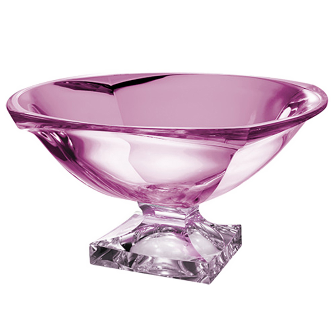 Imagem ilustrativa para Centro de mesa em cristal ecológico com pé L31,5xP34xA16,4cm cor violeta