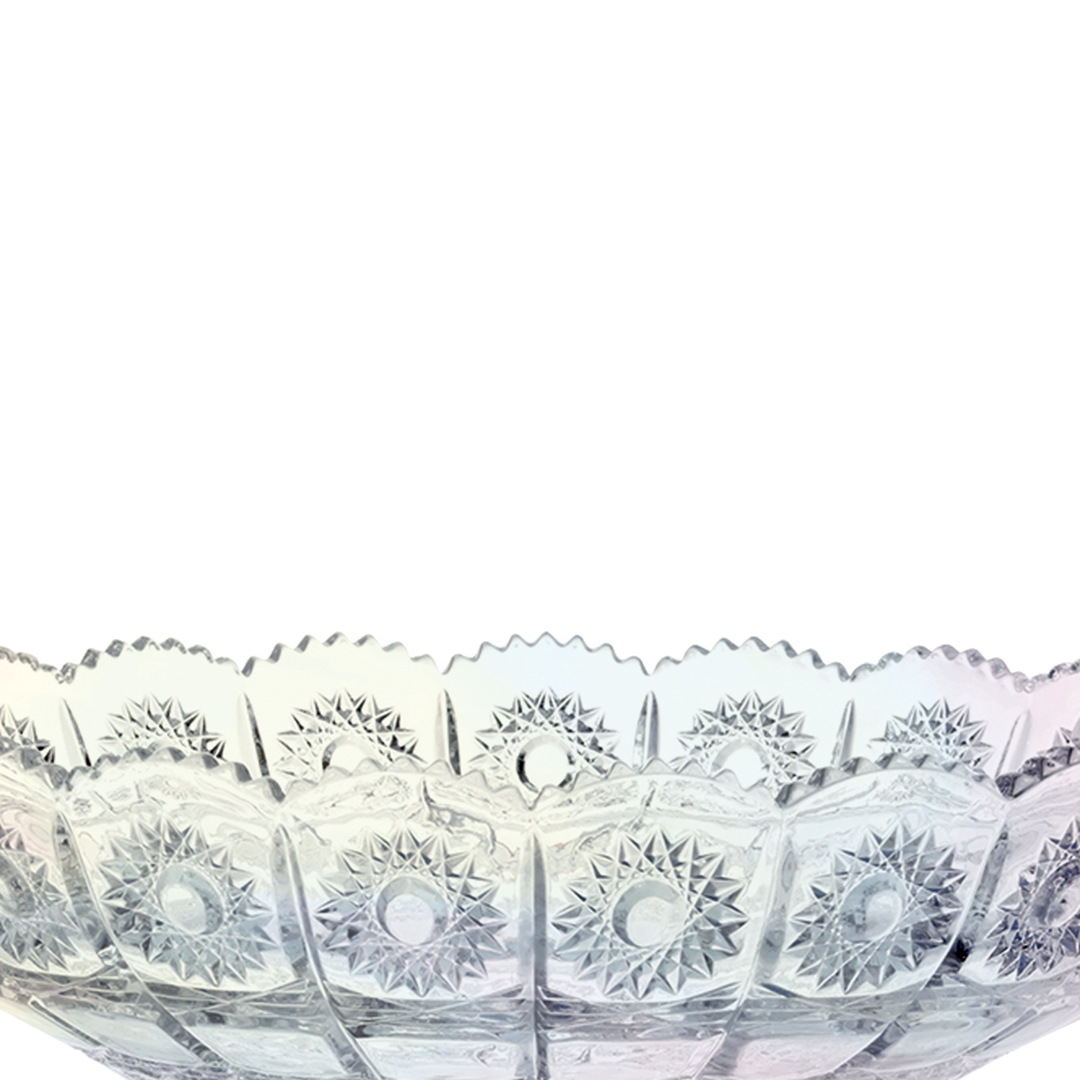 Fotografia para o produto Centro de mesa com pé em cristal ecológico Ø32,5xA23,5cm cor furta-cor