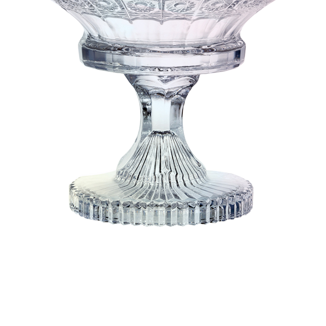 Fotografia para o produto Centro de mesa com pé em cristal ecológico Ø32,5xA23,5cm cor furta-cor