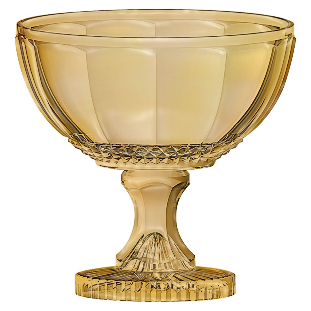 Fotografia para o produto Centro de mesa em cristal com pé Ø21,5xA21,5cm cor âmbar luster