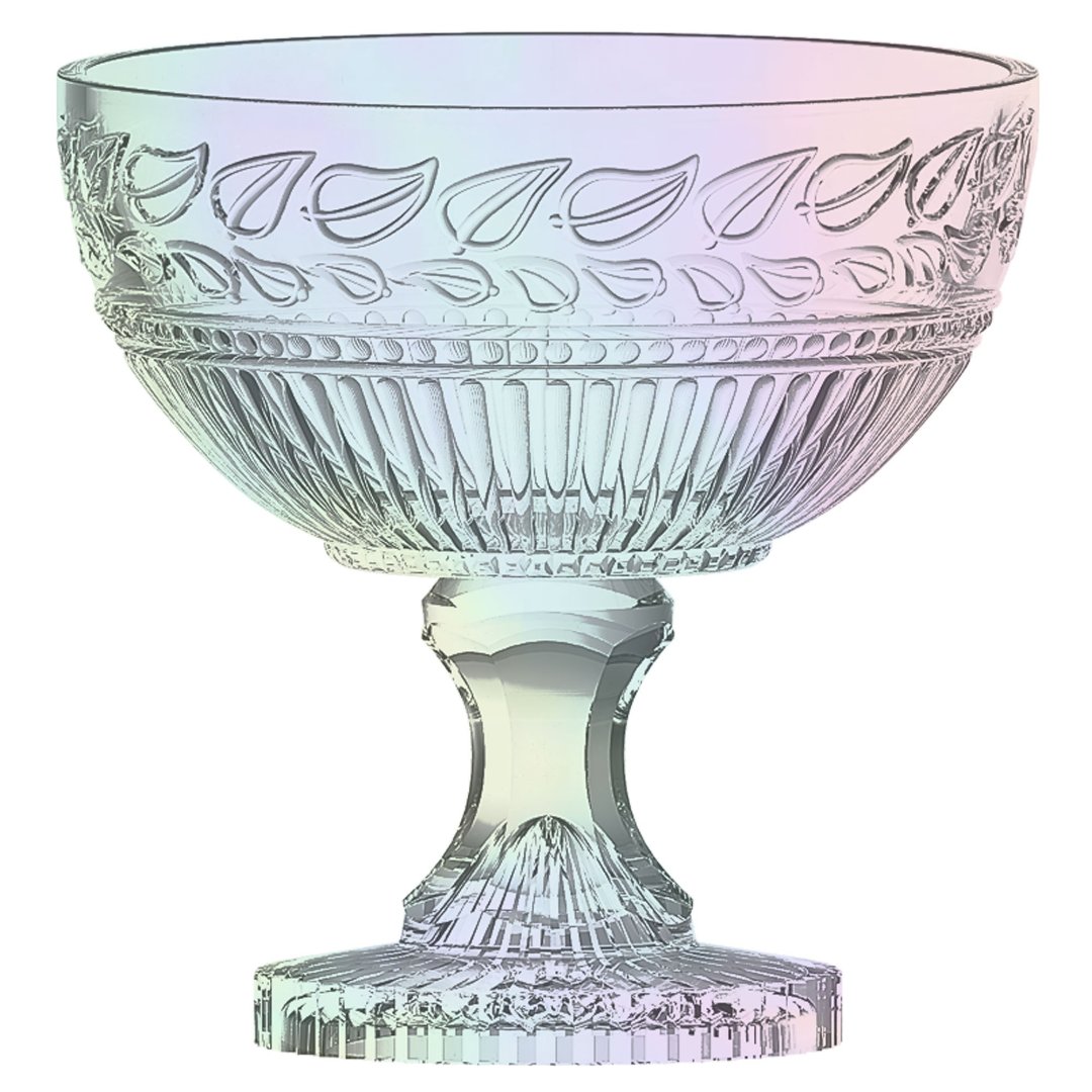 Imagem ilustrativa para Centro de mesa em cristal com pé Ø21,5xA21,5cm cor furta-cor