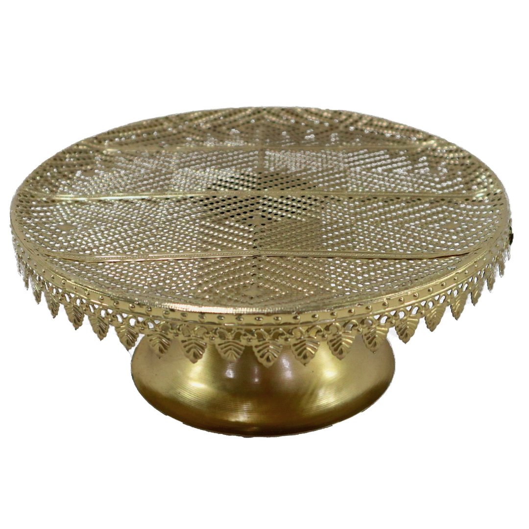 Imagem ilustrativa para Centro de mesa em ferro com pé Ø24xA10cm cor dourada