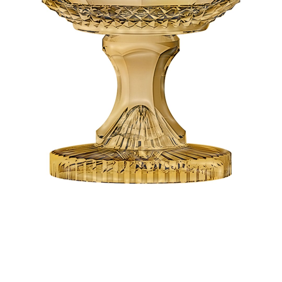 Fotografia para o produto Centro de mesa em cristal com pé Ø21,5xA21,5cm cor âmbar luster