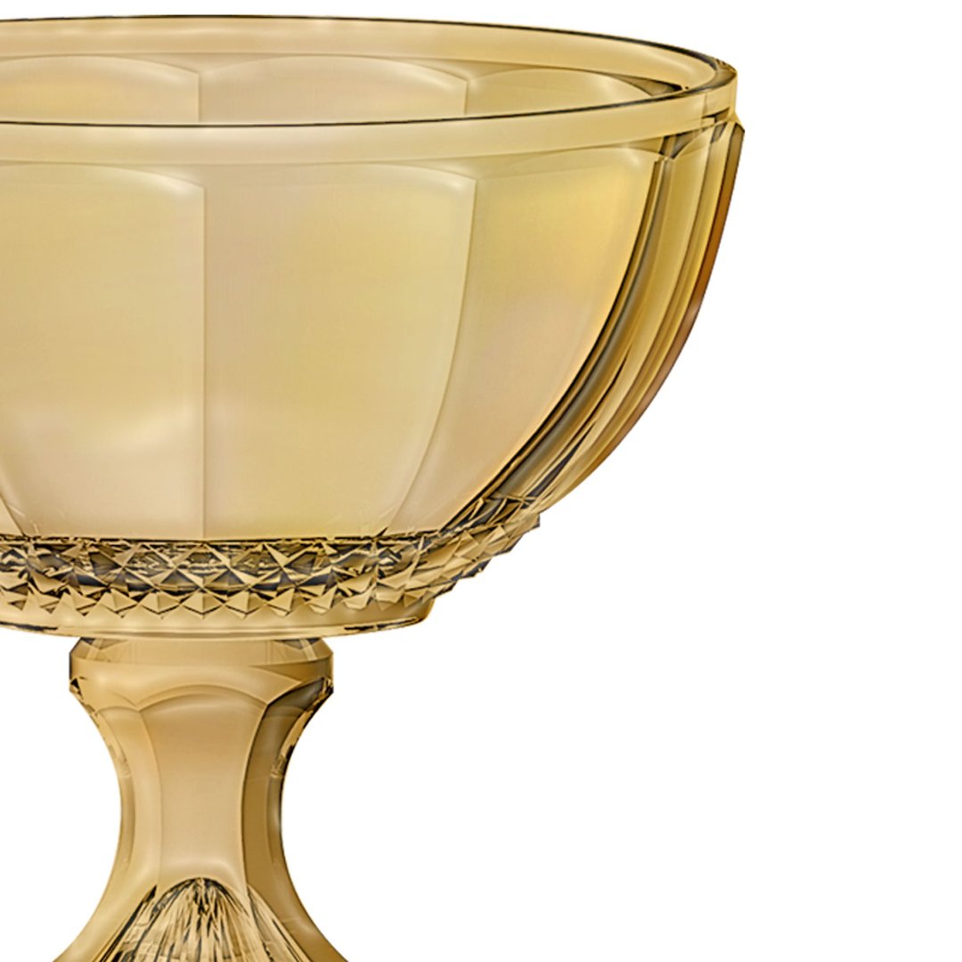 Fotografia para o produto Centro de mesa em cristal com pé Ø21,5xA21,5cm cor âmbar luster