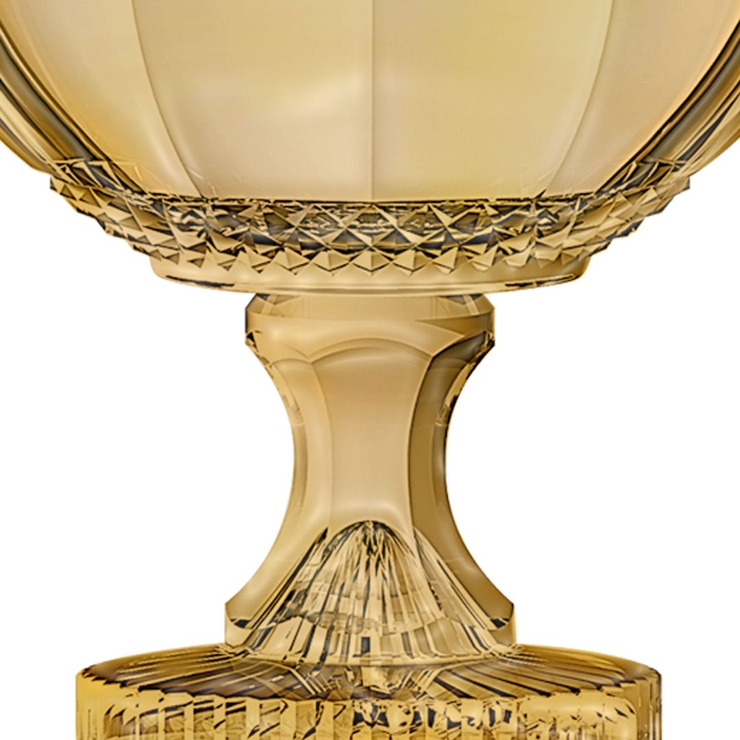 Fotografia para o produto Centro de mesa em cristal com pé Ø21,5xA21,5cm cor âmbar luster