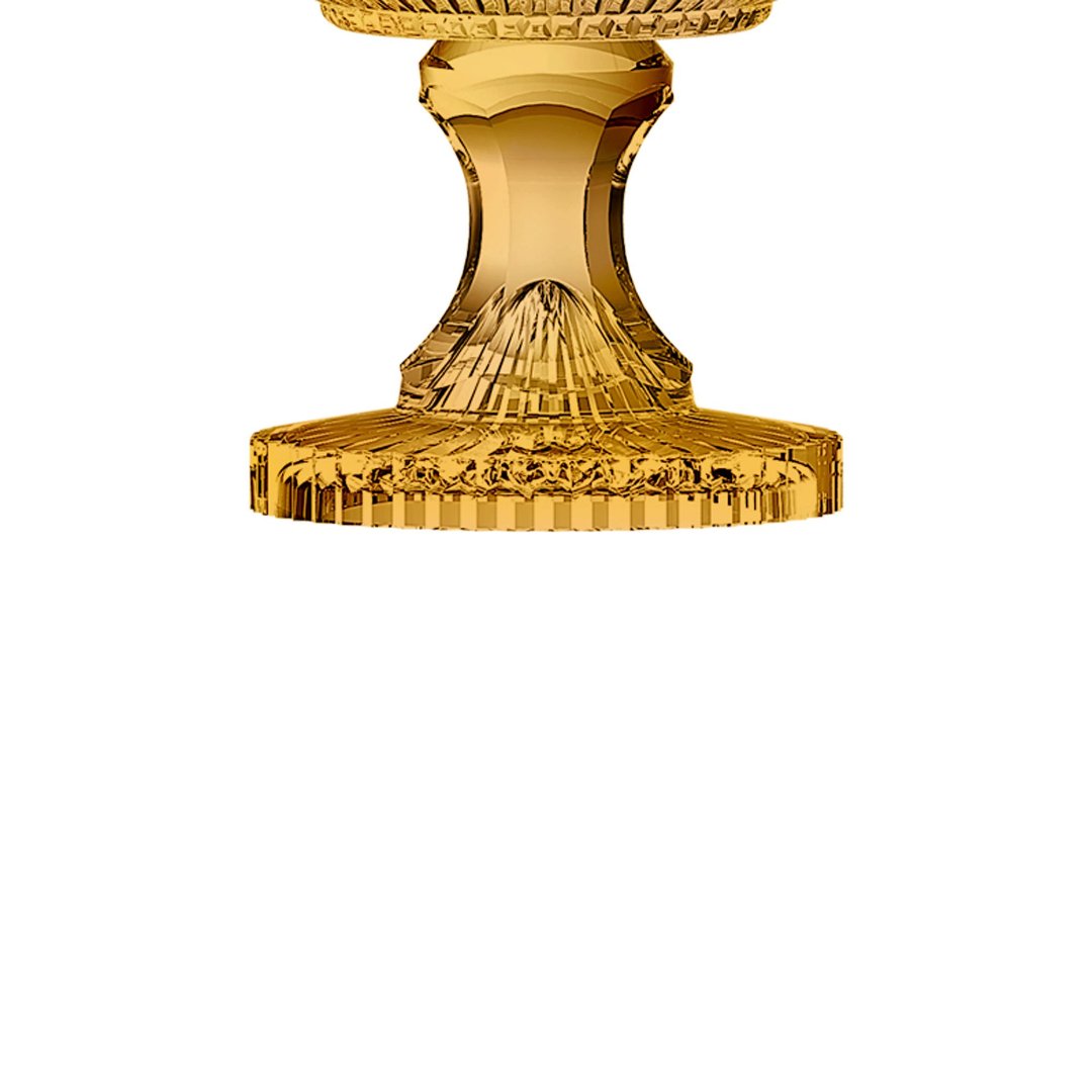 Fotografia para o produto Centro de mesa em cristal com pé Ø21,5xA21,5cm cor âmbar luster