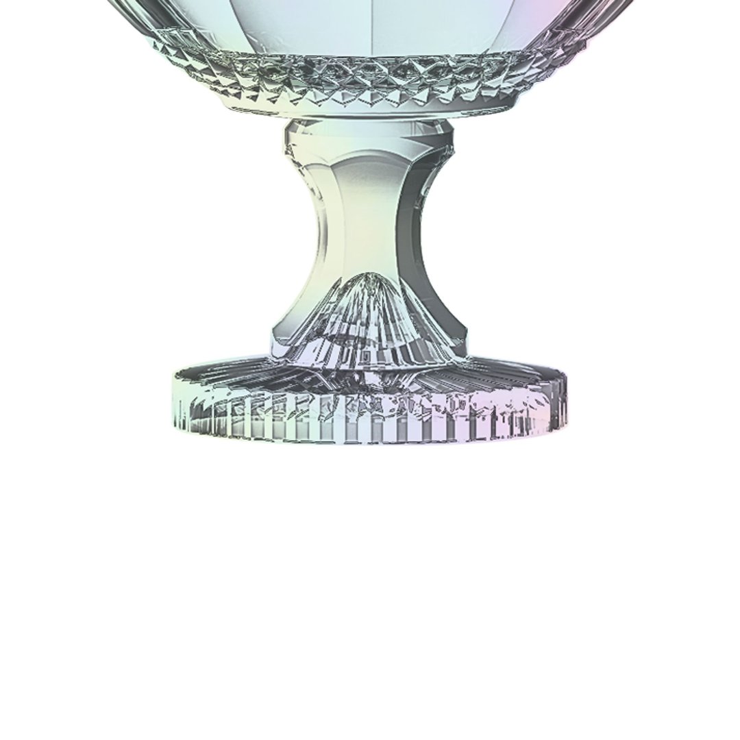 Fotografia para o produto Centro de mesa em cristal com pé Ø21,5xA21,5cm cor furta-cor